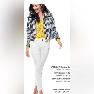 Cabi cinch skinny white jeans